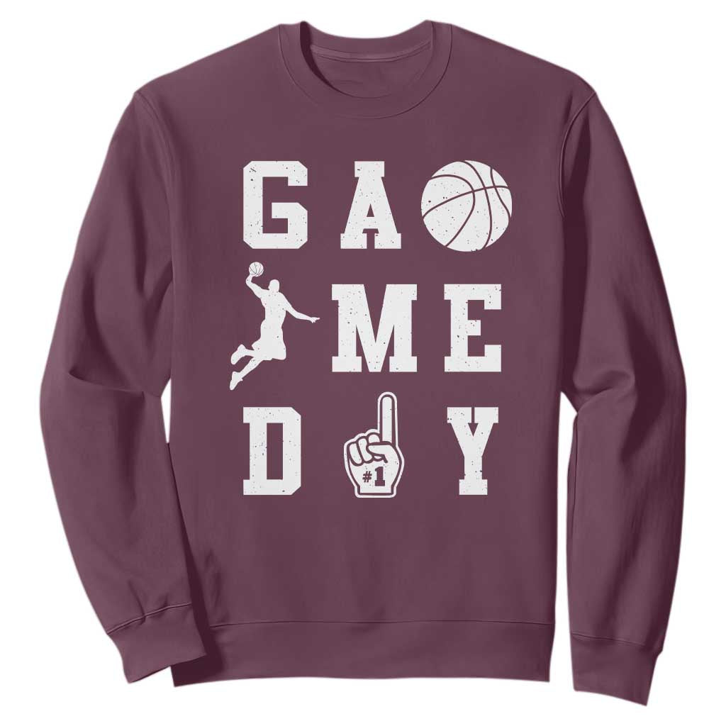 Game Day Basketball Sweatshirt Basketball Mom Sports Fan TS10 Maroon Print Your Wear