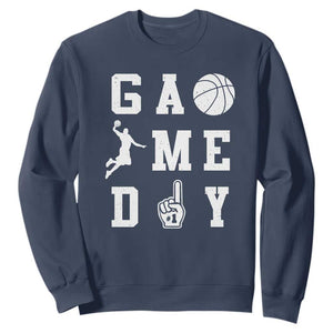 Game Day Basketball Sweatshirt Basketball Mom Sports Fan TS10 Navy Print Your Wear