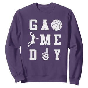 Game Day Basketball Sweatshirt Basketball Mom Sports Fan TS10 Purple Print Your Wear