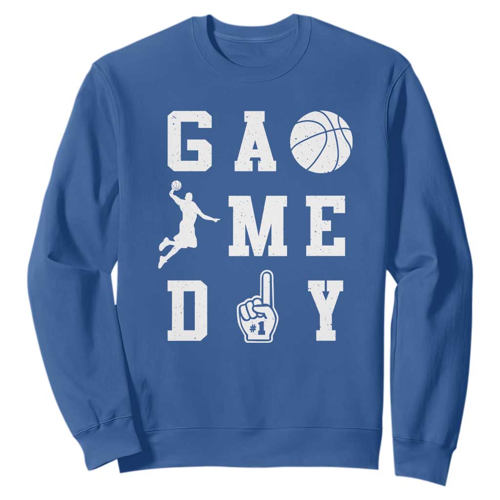 Game Day Basketball Sweatshirt Basketball Mom Sports Fan TS10 Royal Blue Print Your Wear