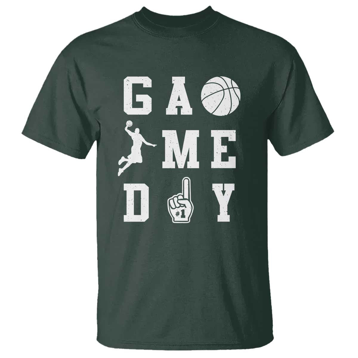 Game Day Basketball T Shirt Basketball Mom Sports Fan TS10 Dark Forest Green Print Your Wear