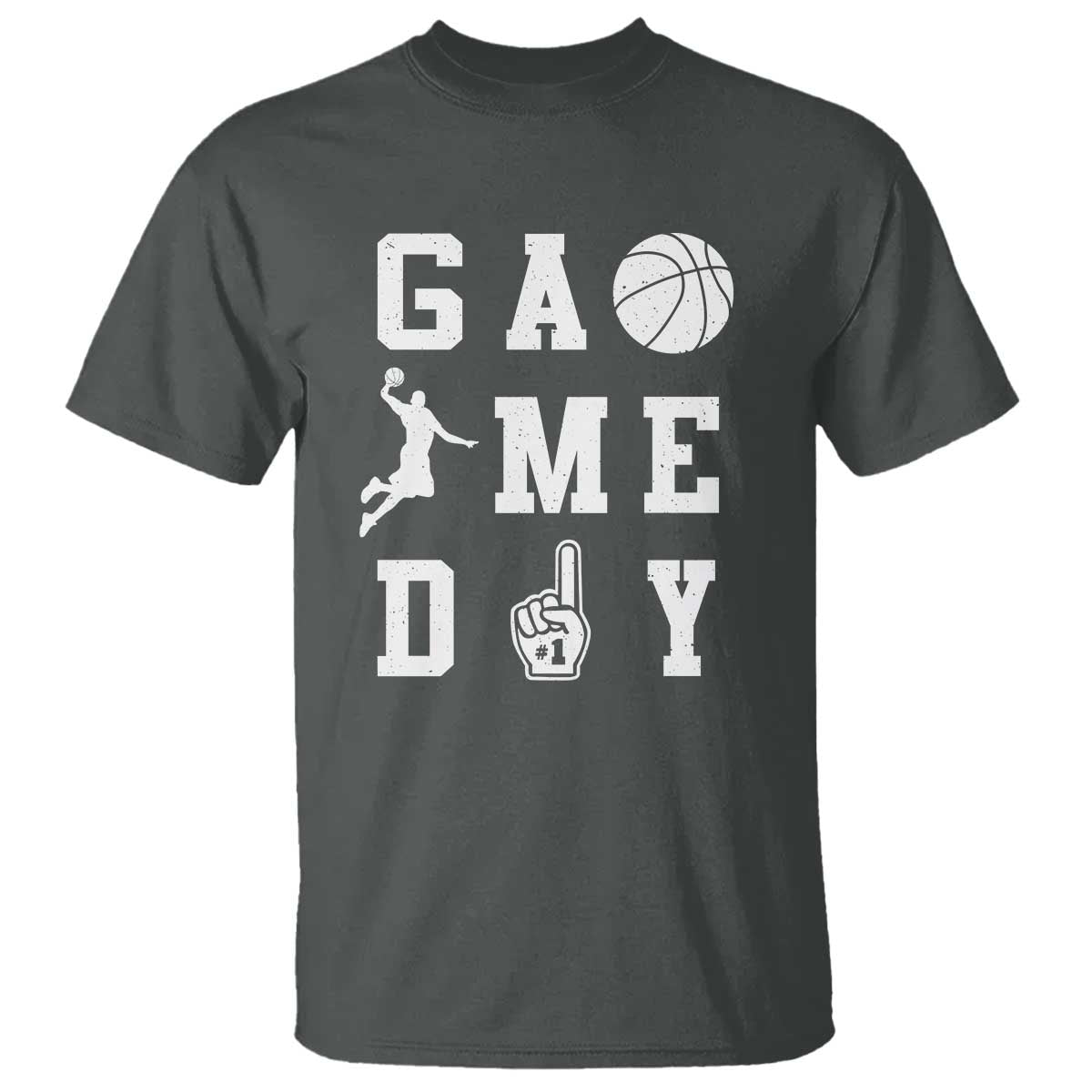 Game Day Basketball T Shirt Basketball Mom Sports Fan TS10 Dark Heather Print Your Wear