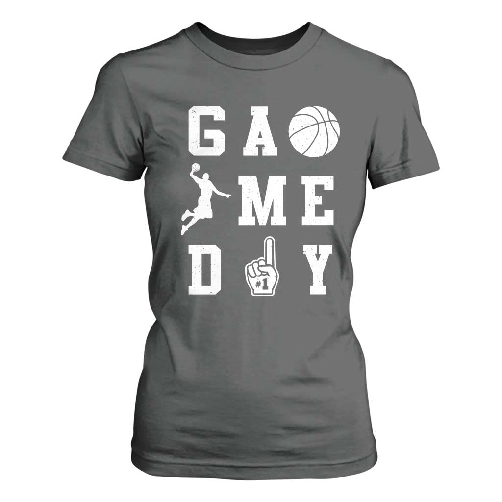 Game Day Basketball T Shirt For Women Basketball Mom Sports Fan TS10 Dark Heather Print Your Wear
