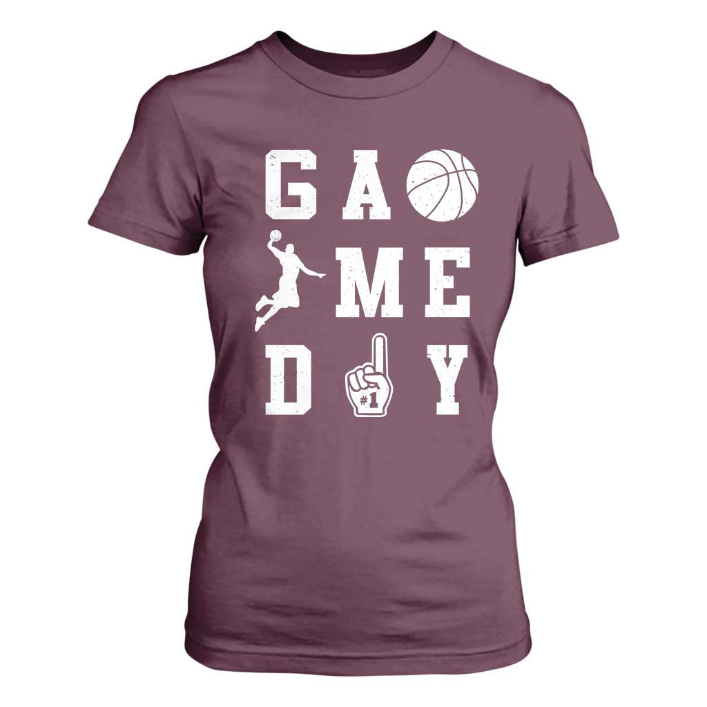Game Day Basketball T Shirt For Women Basketball Mom Sports Fan TS10 Maroon Print Your Wear