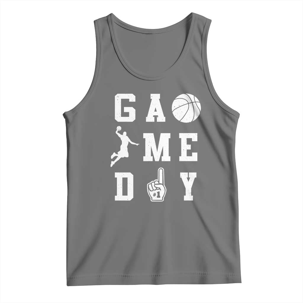 Game Day Basketball Tank Top Basketball Mom Sports Fan TS10 Black Heather Print Your Wear