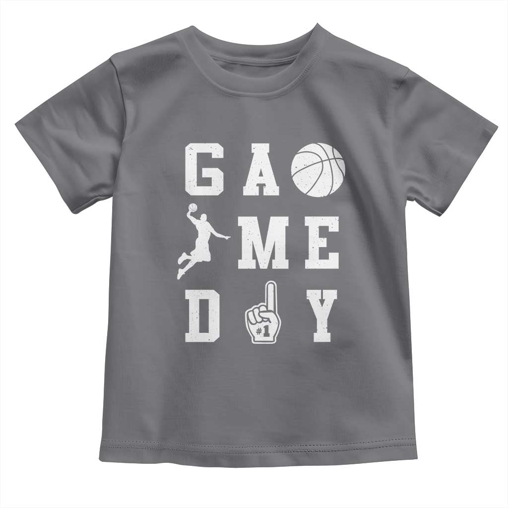 Game Day Basketball Toddler T Shirt Basketball Mom Sports Fan TS10 Charcoal Print Your Wear