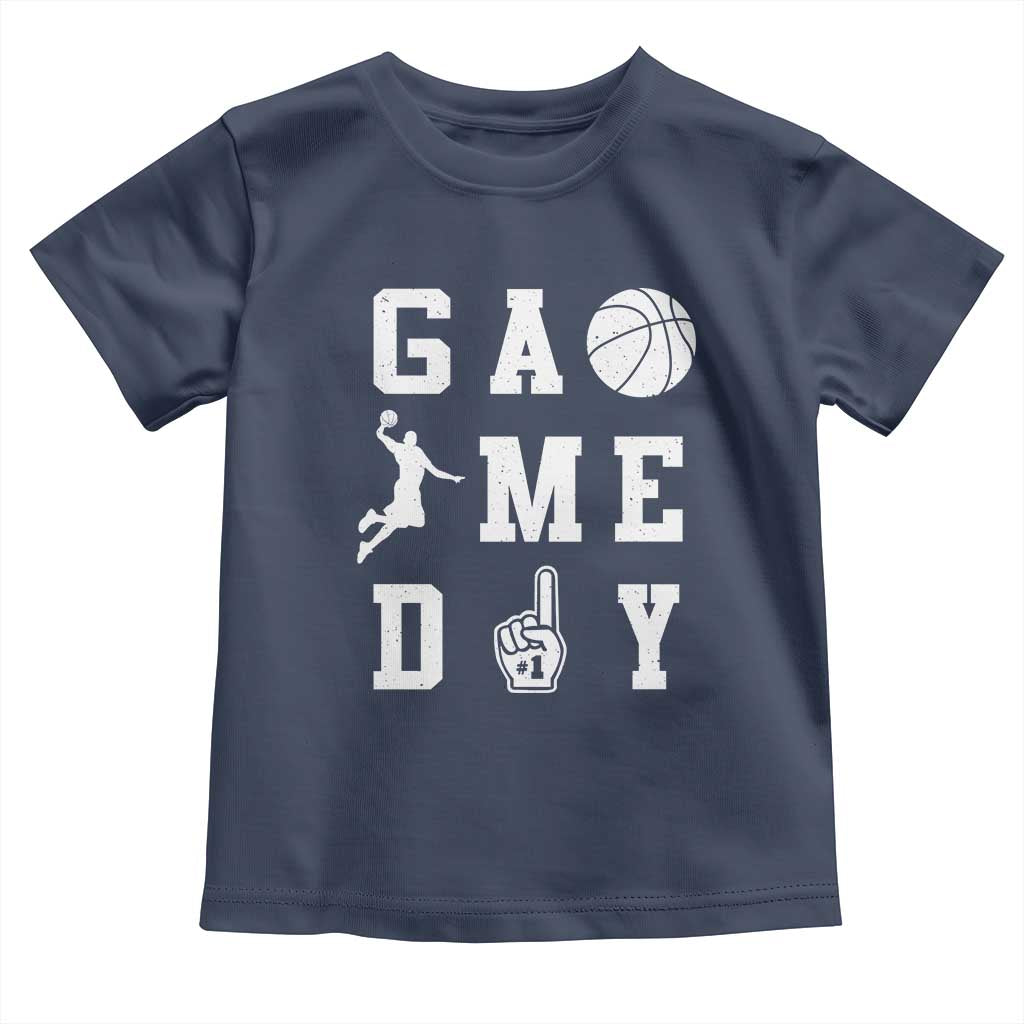 Game Day Basketball Toddler T Shirt Basketball Mom Sports Fan TS10 Navy Print Your Wear