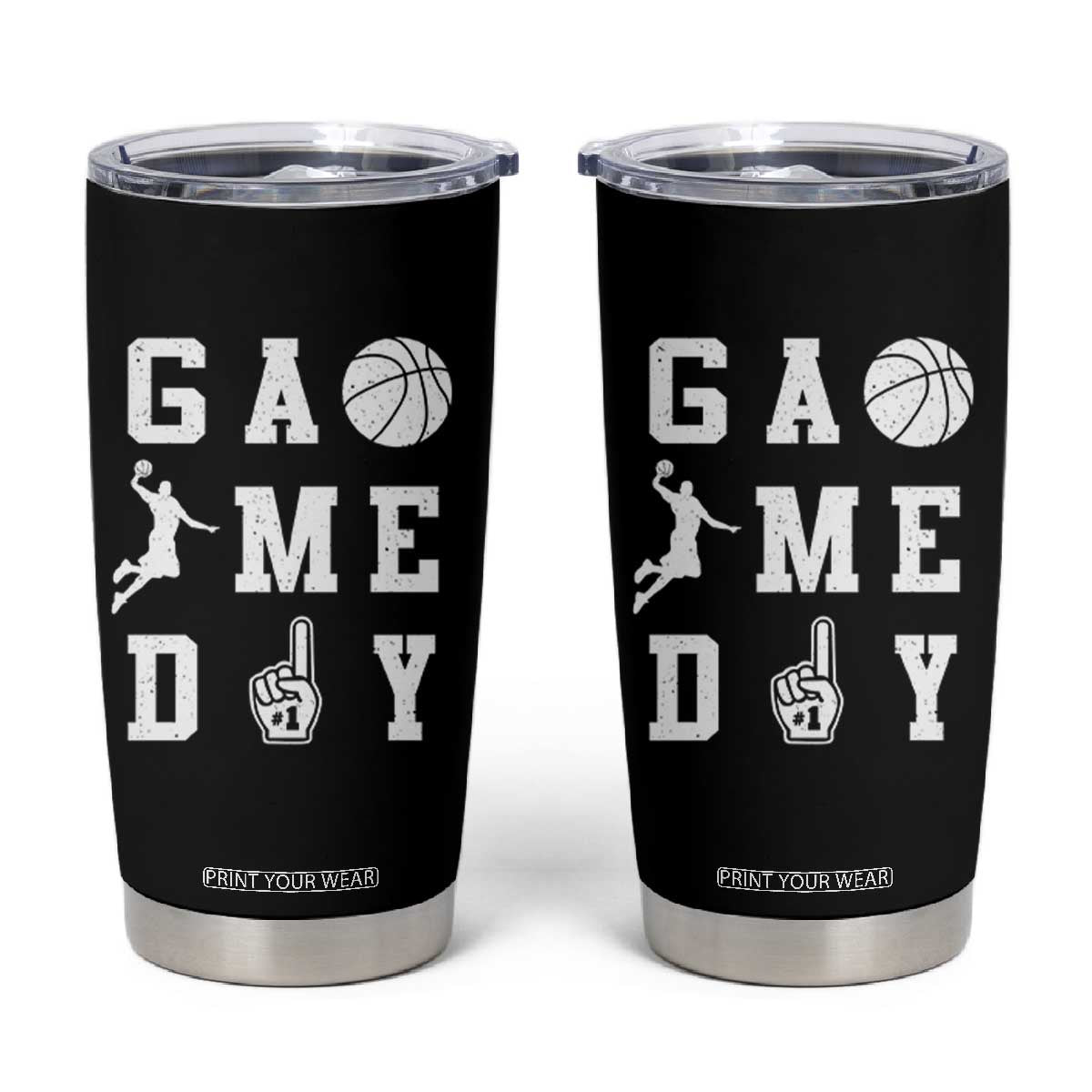 Game Day Basketball Tumbler Cup Basketball Mom Sports Fan TS10 Black Print Your Wear