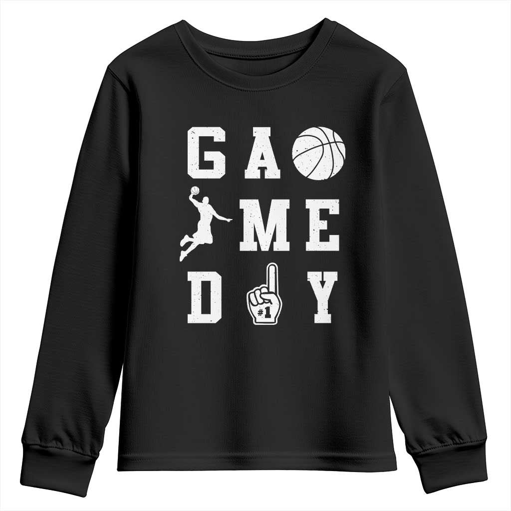 Game Day Basketball Youth Sweatshirt Basketball Mom Sports Fan TS10 Black Print Your Wear
