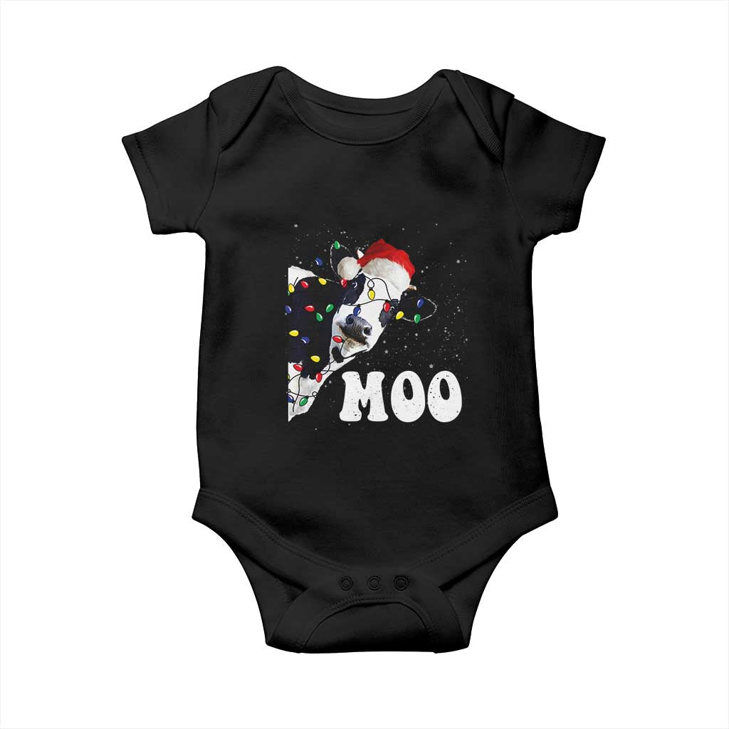 Christmas Cow Baby Onesie Funny Cow Lover Xmas Gift Farm TS10 Black Print Your Wear