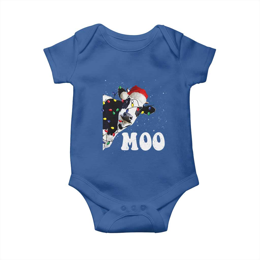 Christmas Cow Baby Onesie Funny Cow Lover Xmas Gift Farm TS10 Royal Blue Print Your Wear