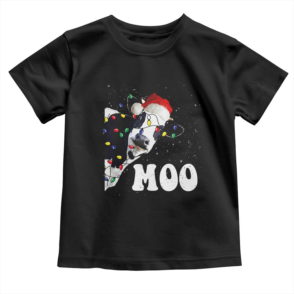 Christmas Cow Baby Shirt Funny Cow Lover Xmas Gift Farm TS10 Black Print Your Wear