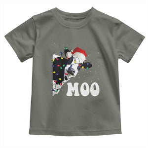 Christmas Cow Baby Shirt Funny Cow Lover Xmas Gift Farm TS10 Military Green Print Your Wear