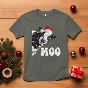 Christmas Cow T Shirt Funny Cow Lover Xmas Gift Farm TS10 Military Green Print Your Wear