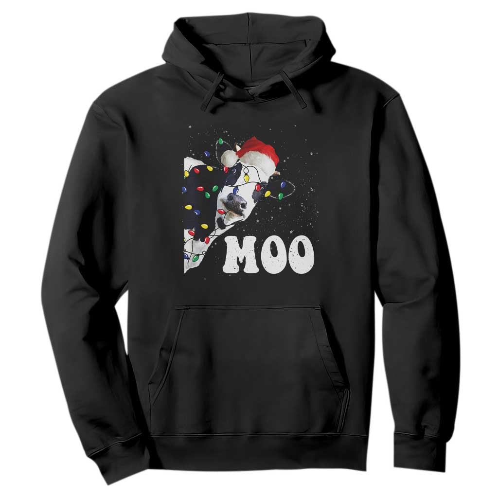 Christmas Cow Hoodie Funny Cow Lover Xmas Gift Farm TS10 Black Print Your Wear