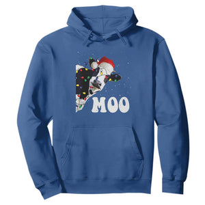 Christmas Cow Hoodie Funny Cow Lover Xmas Gift Farm TS10 Royal Blue Print Your Wear