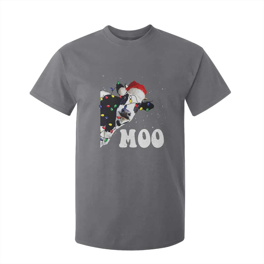 Christmas Cow T Shirt For Kid Funny Cow Lover Xmas Gift Farm TS10 Charcoal Print Your Wear