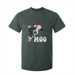 Christmas Cow T Shirt For Kid Funny Cow Lover Xmas Gift Farm TS10 Dark Forest Green Print Your Wear