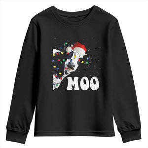 Christmas Cow Youth Sweatshirt Funny Cow Lover Xmas Gift Farm TS10 Black Print Your Wear