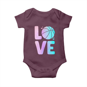 Basketball Lovers Baby Onesie Basketball Mom Sports Fan TS10 Maroon Print Your Wear