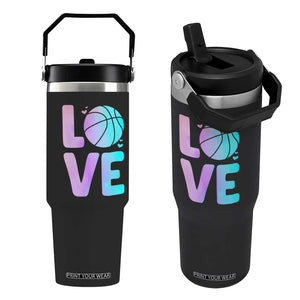 Basketball Lovers Flip Straw Tumbler Basketball Mom Sports Fan TS10 One Size: 30 oz Black Print Your Wear