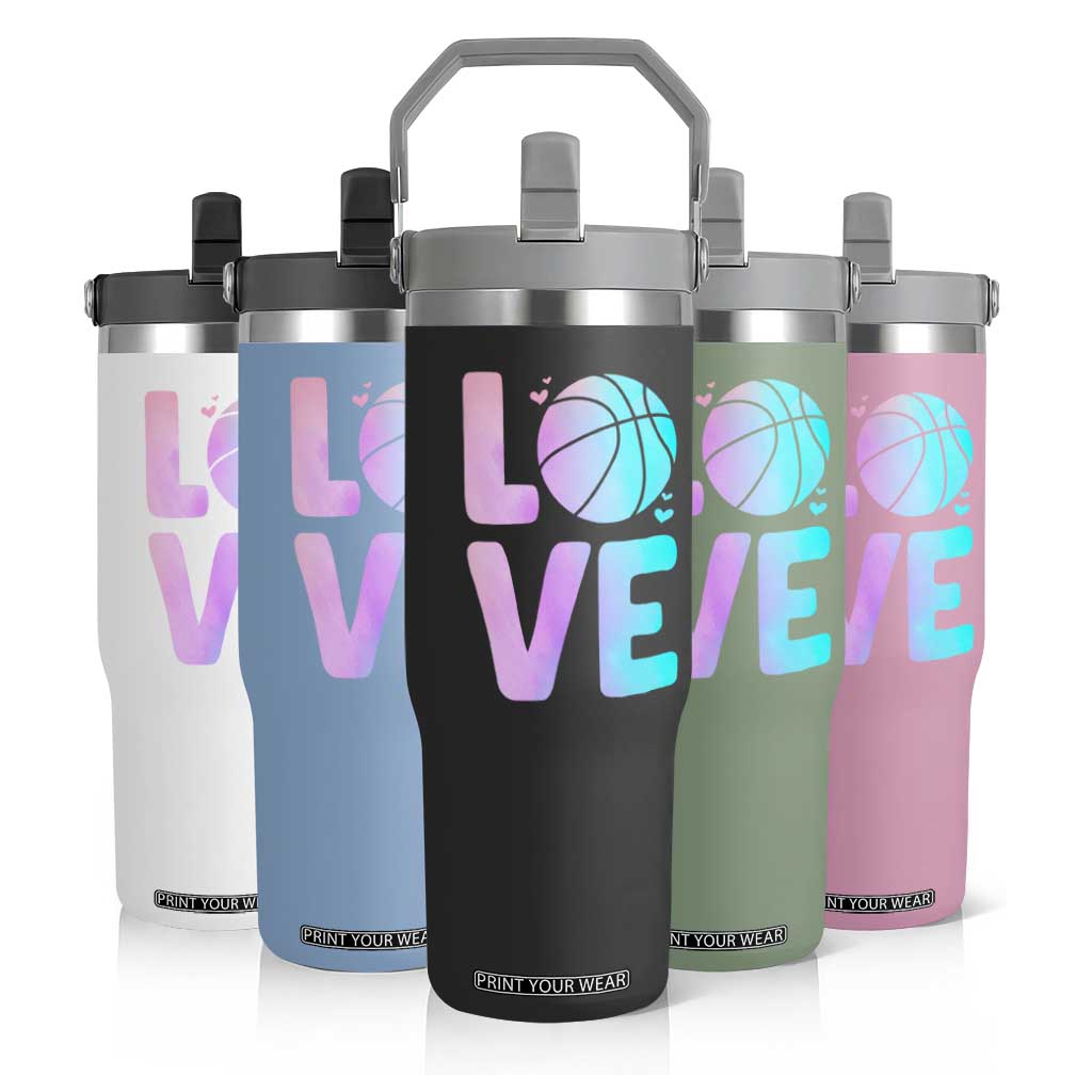 Basketball Lovers Flip Straw Tumbler Basketball Mom Sports Fan TS10 Print Your Wear