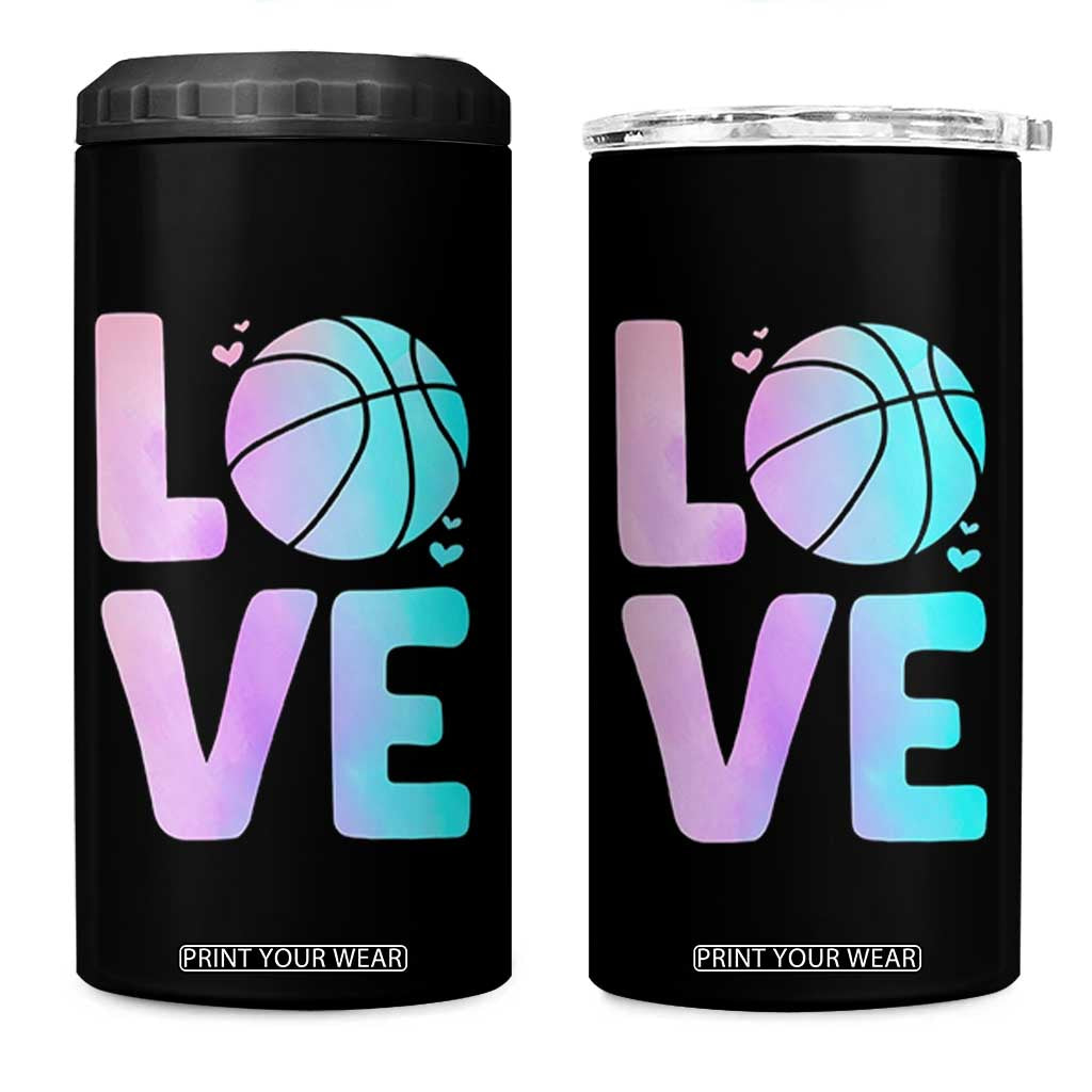 Basketball Lovers 4 in 1 Can Cooler Tumbler Basketball Mom Sports Fan TS10 One Size: 16 oz Black Print Your Wear