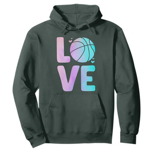 Basketball Lovers Hoodie Basketball Mom Sports Fan TS10 Dark Forest Green Print Your Wear