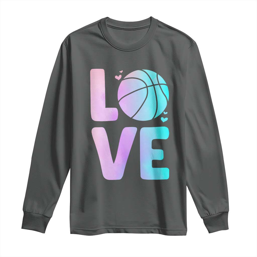 Basketball Lovers Long Sleeve Shirt Basketball Mom Sports Fan TS10 Dark Heather Print Your Wear