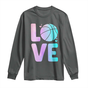 Basketball Lovers Long Sleeve Shirt Basketball Mom Sports Fan TS10 Dark Heather Print Your Wear