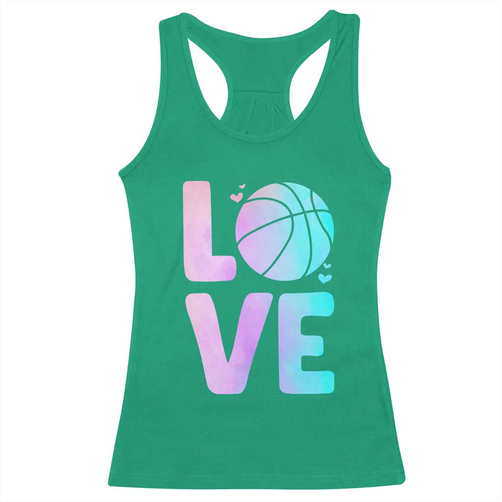 Basketball Lovers Racerback Tank Top Basketball Mom Sports Fan TS10 Irish Green Print Your Wear