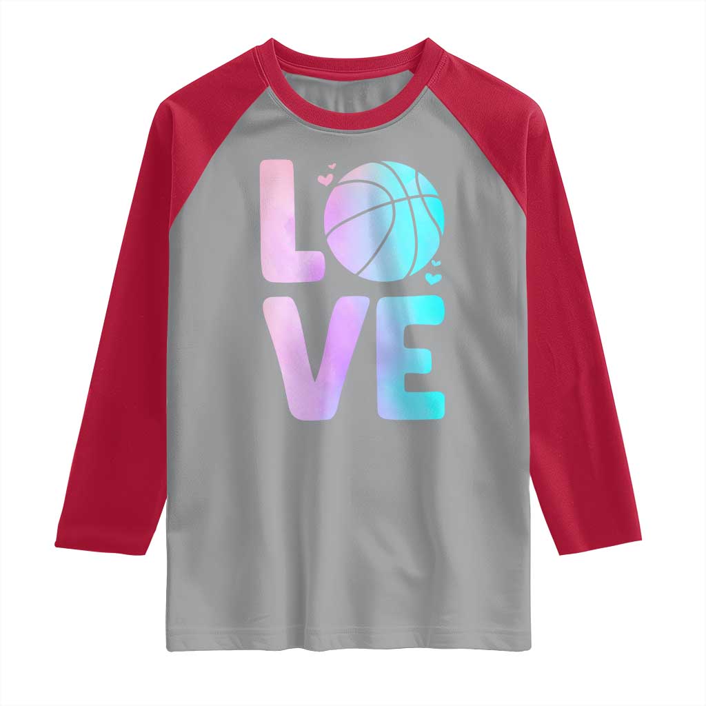 Basketball Lovers Raglan Shirt Basketball Mom Sports Fan TS10 Sport Gray Red Print Your Wear