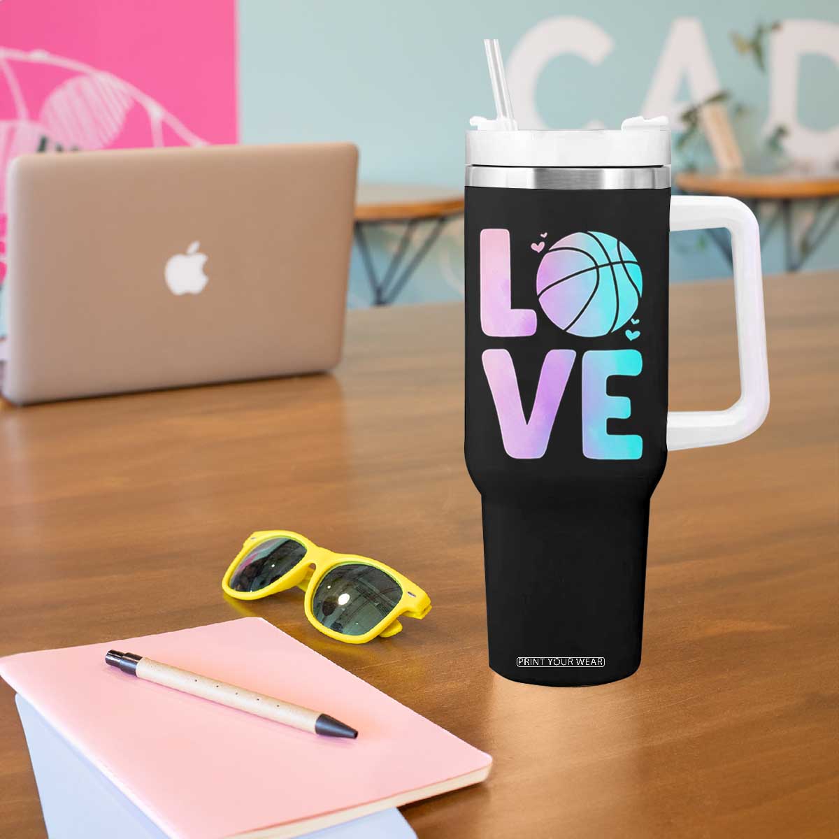 Basketball Lovers Tumbler With Handle Basketball Mom Sports Fan TS10 Print Your Wear