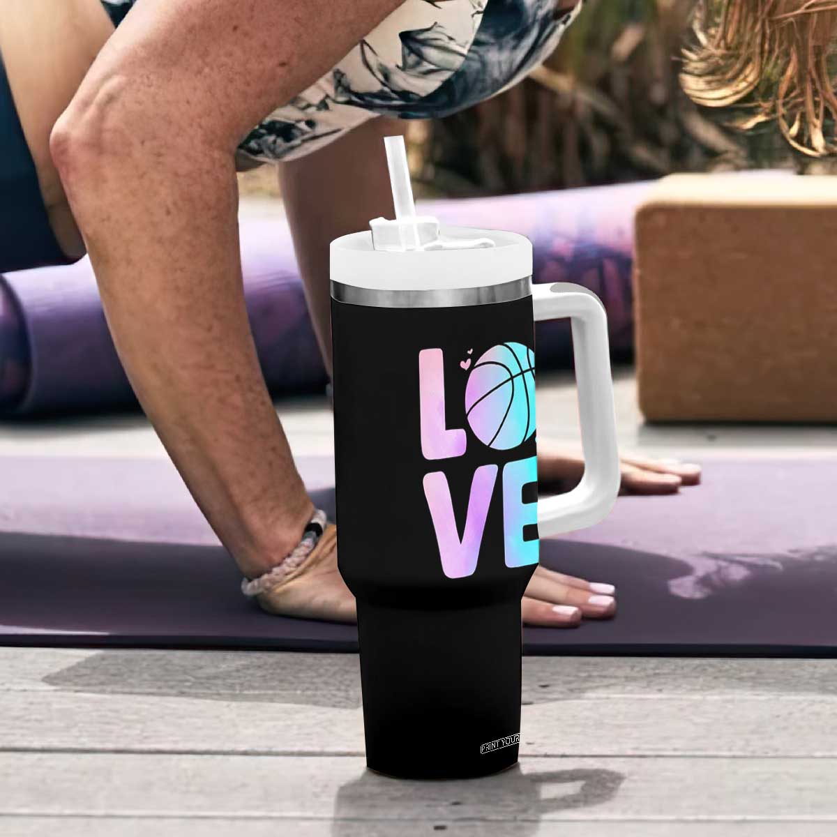 Basketball Lovers Tumbler With Handle Basketball Mom Sports Fan TS10 Print Your Wear