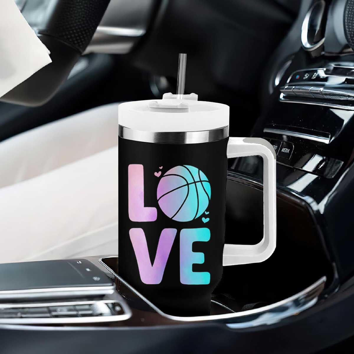 Basketball Lovers Tumbler With Handle Basketball Mom Sports Fan TS10 Print Your Wear