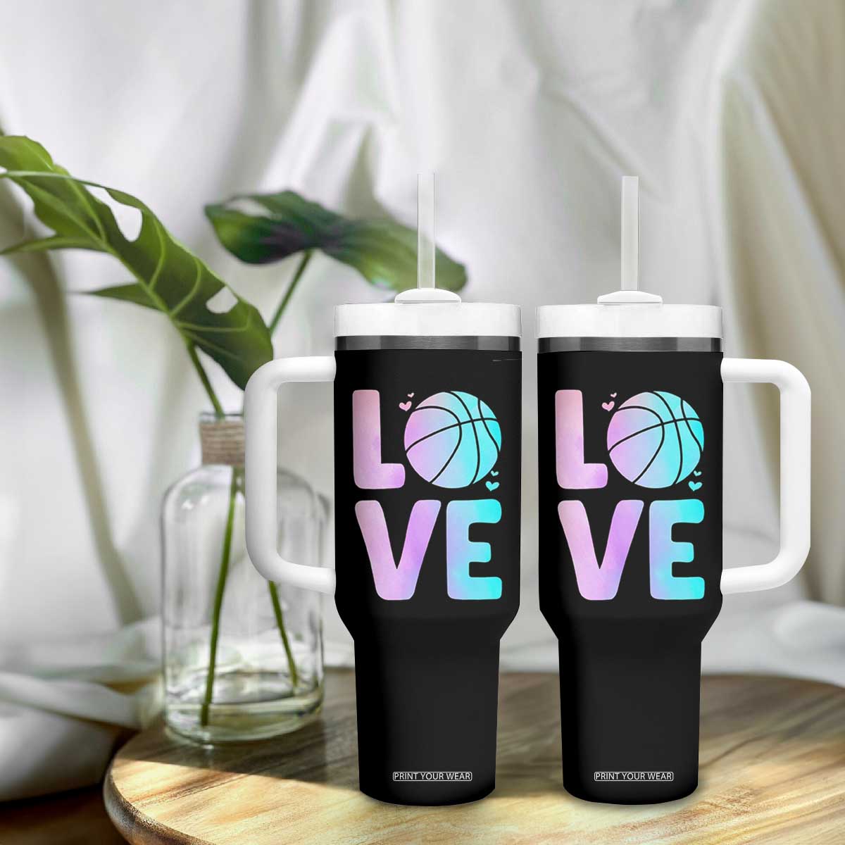 Basketball Lovers Tumbler With Handle Basketball Mom Sports Fan TS10 Print Your Wear