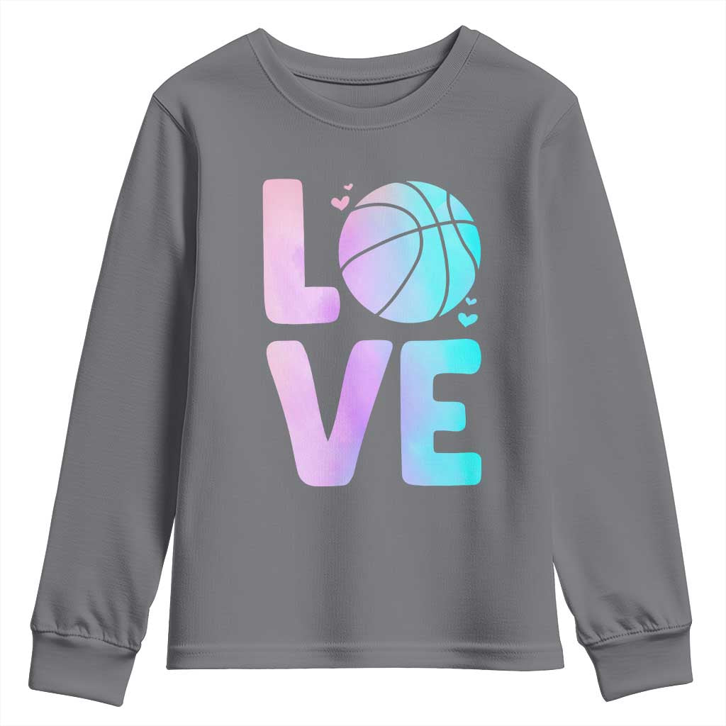 Basketball Lovers Youth Sweatshirt Basketball Mom Sports Fan TS10 Charcoal Print Your Wear