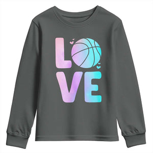 Basketball Lovers Youth Sweatshirt Basketball Mom Sports Fan TS10 Dark Heather Print Your Wear