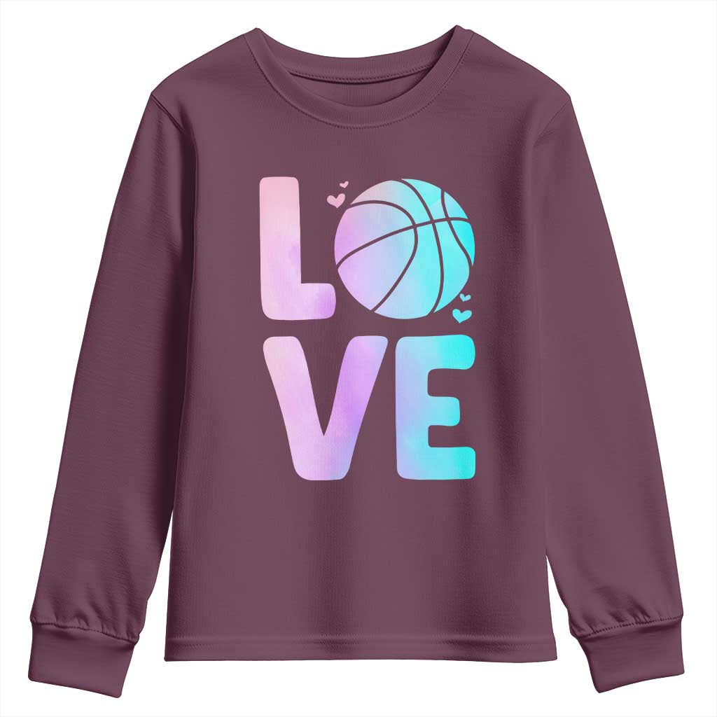 Basketball Lovers Youth Sweatshirt Basketball Mom Sports Fan TS10 Maroon Print Your Wear