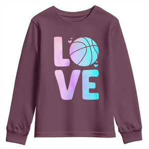 Basketball Lovers Youth Sweatshirt Basketball Mom Sports Fan TS10 Maroon Print Your Wear