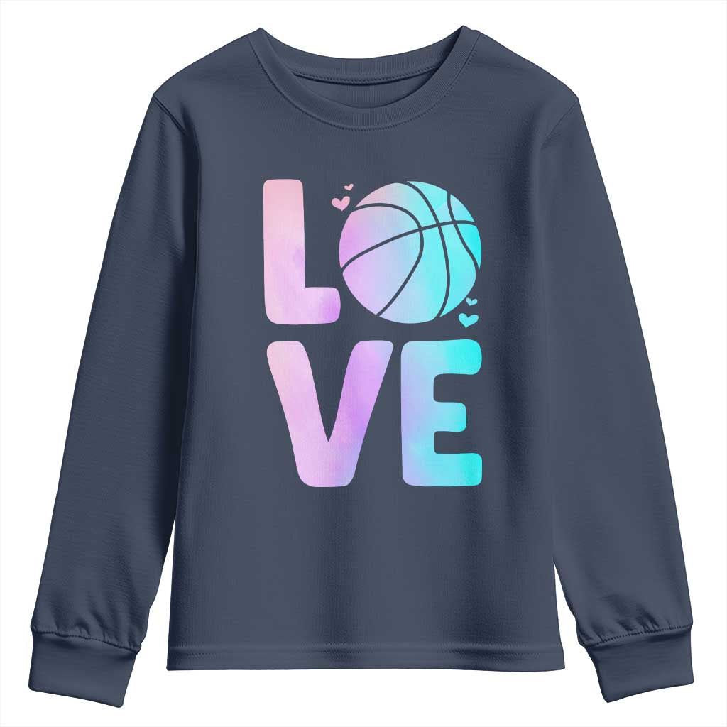 Basketball Lovers Youth Sweatshirt Basketball Mom Sports Fan TS10 Navy Print Your Wear
