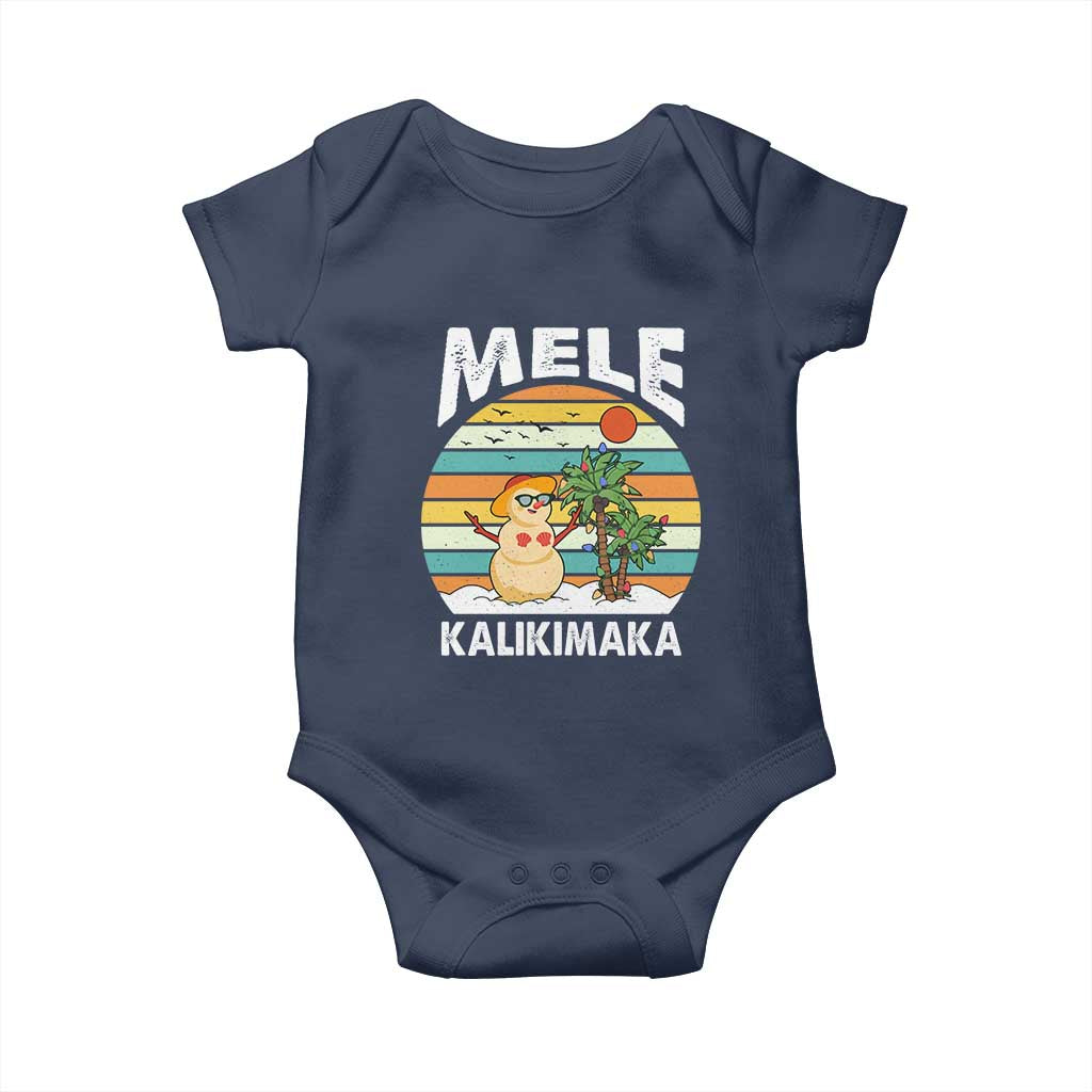 Mele Kalikimaka Hawaiian Christmas Baby Onesie Beach Hawaii Xmas In July Tropical TS10 Navy Print Your Wear