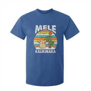 Mele Kalikimaka Hawaiian Christmas T Shirt For Kid Beach Hawaii Xmas In July Tropical TS10 Royal Blue Print Your Wear