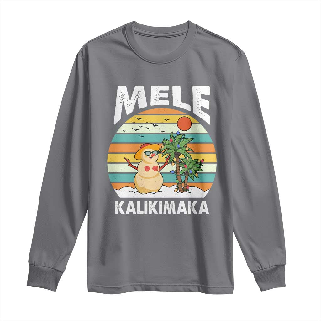 Mele Kalikimaka Hawaiian Christmas Long Sleeve Shirt Beach Hawaii Xmas In July Tropical TS10 Charcoal Print Your Wear
