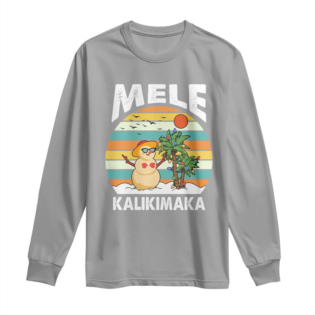 Mele Kalikimaka Hawaiian Christmas Long Sleeve Shirt Beach Hawaii Xmas In July Tropical TS10 Sport Gray Print Your Wear