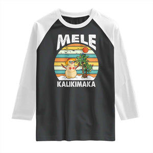 Mele Kalikimaka Hawaiian Christmas Raglan Shirt Beach Hawaii Xmas Tropical TS10 Black White Print Your Wear