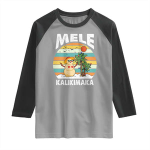 Mele Kalikimaka Hawaiian Christmas Raglan Shirt Beach Hawaii Xmas Tropical TS10 Sport Gray Black Print Your Wear