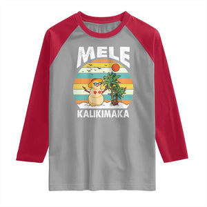 Mele Kalikimaka Hawaiian Christmas Raglan Shirt Beach Hawaii Xmas Tropical TS10 Sport Gray Red Print Your Wear