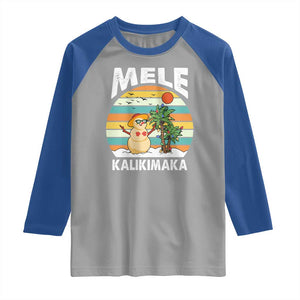 Mele Kalikimaka Hawaiian Christmas Raglan Shirt Beach Hawaii Xmas Tropical TS10 Sport Gray Royal Print Your Wear