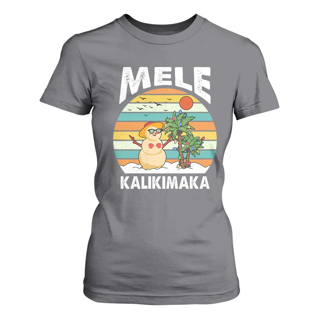Mele Kalikimaka Hawaiian Christmas T Shirt For Women Beach Hawaii Xmas In July Tropical TS10 Charcoal Print Your Wear